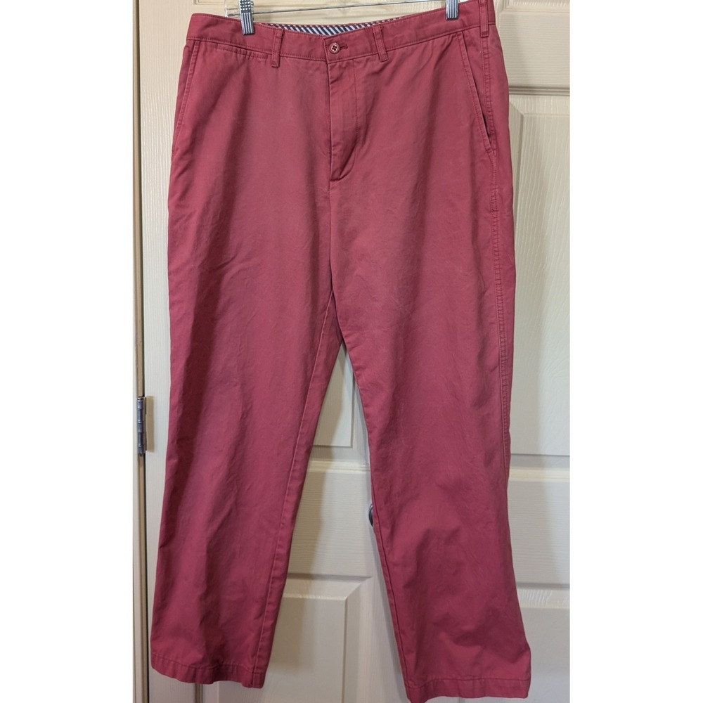 Cremieux Madison Garment-Dyed Cotton Twill  Sharp Chino Pants Salmon Pink 34x30